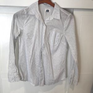 Navy letters/ numbers button down